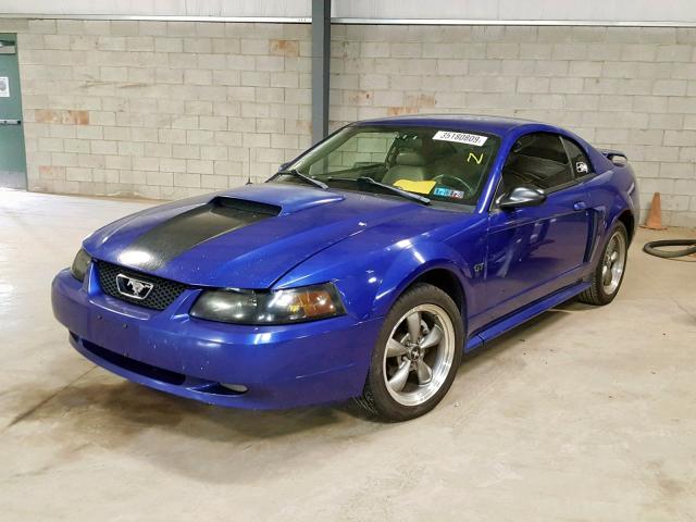 1FAFP42X53F352411 - 2003 FORD MUSTANG GT BLUE photo 2