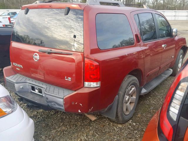 5N1AA08A46N732847 - 2006 NISSAN ARMADA SE RED photo 4