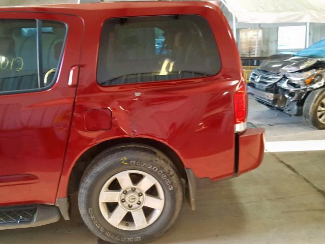 5N1AA08A46N732847 - 2006 NISSAN ARMADA SE RED photo 9