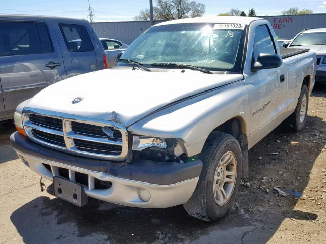 1B7FL26X61S134020 - 2001 DODGE DAKOTA SILVER photo 2