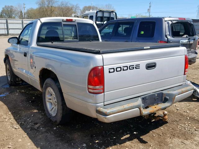 1B7FL26X61S134020 - 2001 DODGE DAKOTA SILVER photo 3