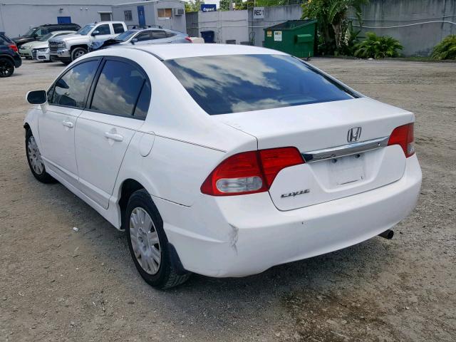 2HGFA16319H334398 - 2009 HONDA CIVIC VP WHITE photo 3