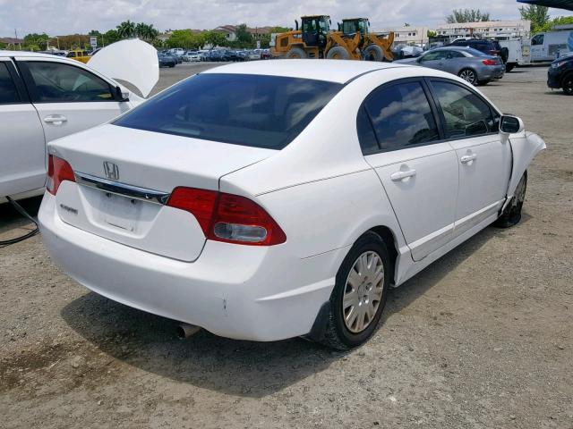 2HGFA16319H334398 - 2009 HONDA CIVIC VP WHITE photo 4