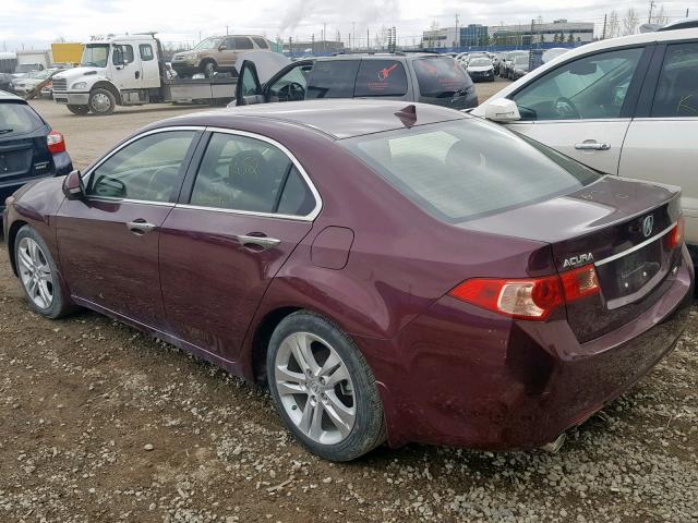 JH4CU4F69CC800091 - 2012 ACURA TSX TECH BURGUNDY photo 3