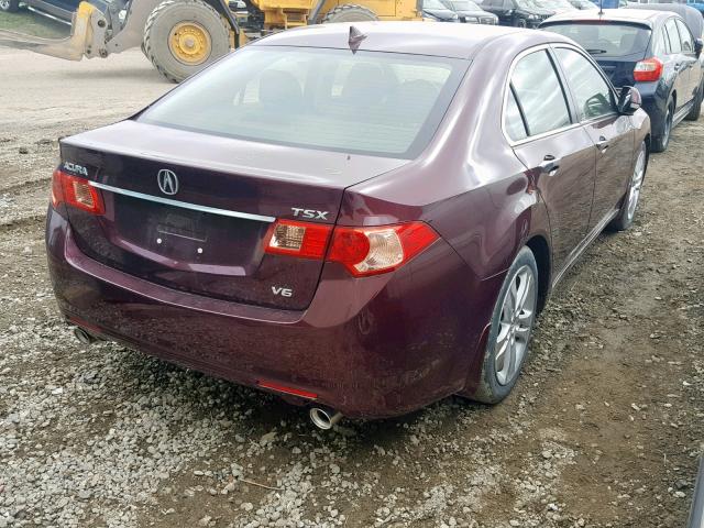 JH4CU4F69CC800091 - 2012 ACURA TSX TECH BURGUNDY photo 4