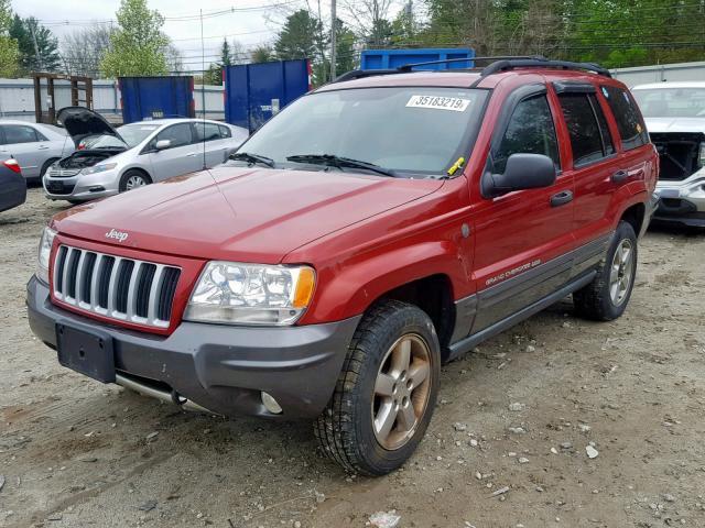 1J8GW48S74C336557 - 2004 JEEP GRAND CHER RED photo 2