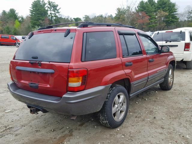 1J8GW48S74C336557 - 2004 JEEP GRAND CHER RED photo 4