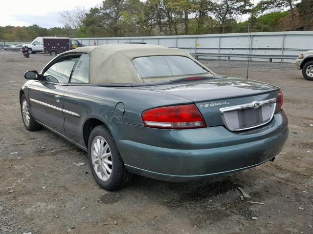 1C3EL55R32N210376 - 2002 CHRYSLER SEBRING LX GREEN photo 3