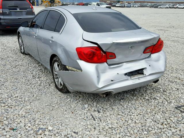 JN1CV6AP5DM718500 - 2013 INFINITI G37 BASE SILVER photo 3