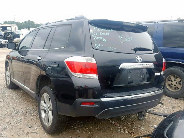 5TDYK3EH5DS107383 - 2013 TOYOTA HIGHLANDER BLACK photo 3