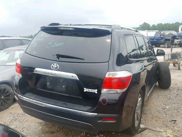 5TDYK3EH5DS107383 - 2013 TOYOTA HIGHLANDER BLACK photo 4