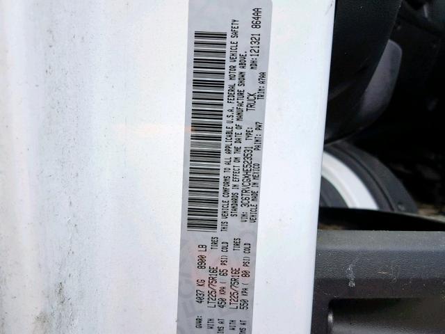 3C6TRVCGXHE523531 - 2017 RAM PROMASTER WHITE photo 10