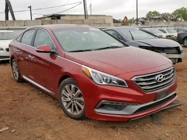 5NPE34AF2GH421285 - 2016 HYUNDAI SONATA SPO MAROON photo 1