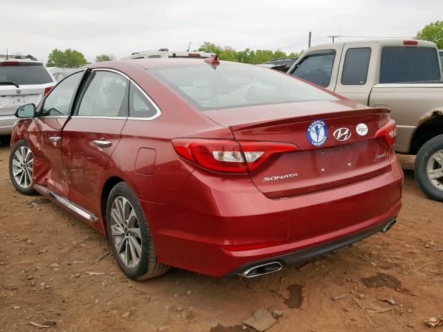 5NPE34AF2GH421285 - 2016 HYUNDAI SONATA SPO MAROON photo 3