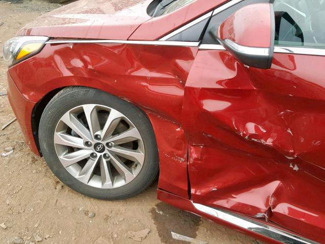 5NPE34AF2GH421285 - 2016 HYUNDAI SONATA SPO MAROON photo 9