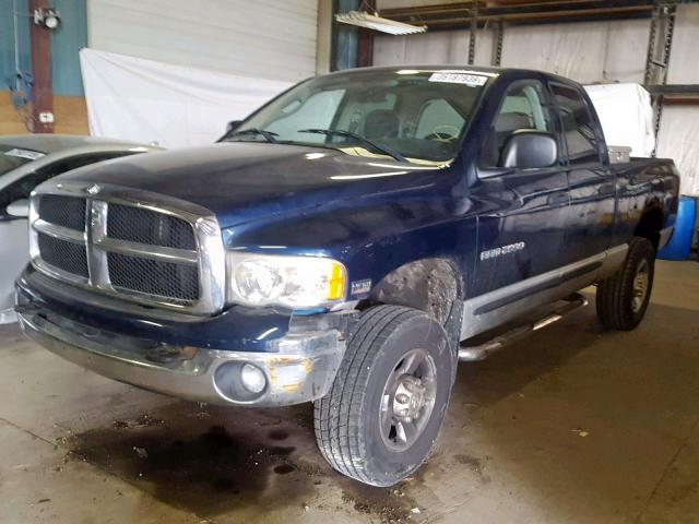 3D7KU28D53G823206 - 2003 DODGE RAM 2500 S ლურჯი ფოტო 2