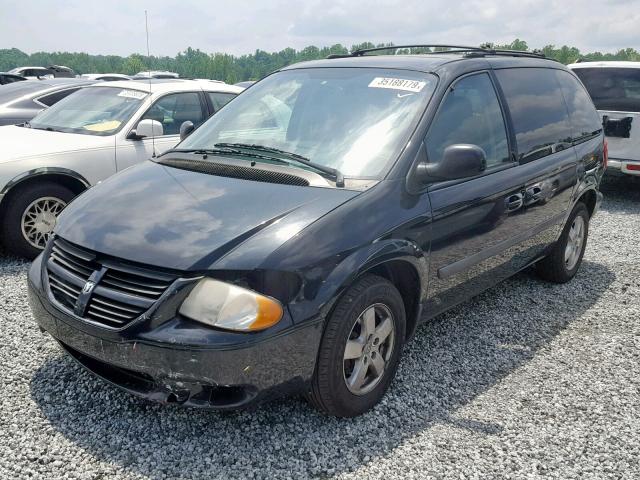 1D4GP45R25B207531 - 2005 DODGE CARAVAN SX BLACK photo 2