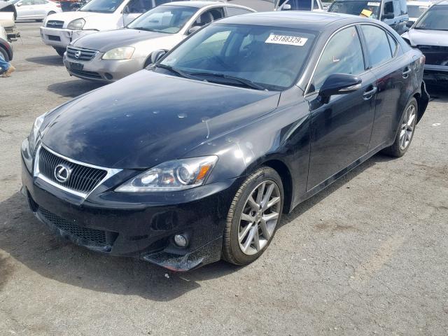 JTHBF5C26D5188001 - 2013 LEXUS IS 250 BLACK photo 2