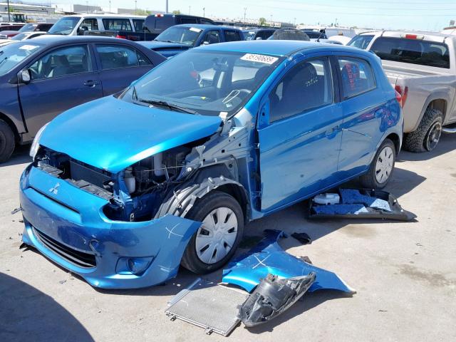 ML32A3HJ9FH045360 - 2015 MITSUBISHI MIRAGE DE BLUE photo 2