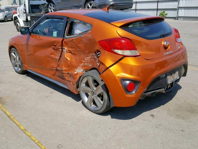 KMHTC6AE6DU152280 - 2013 HYUNDAI VELOSTER T ORANGE photo 3