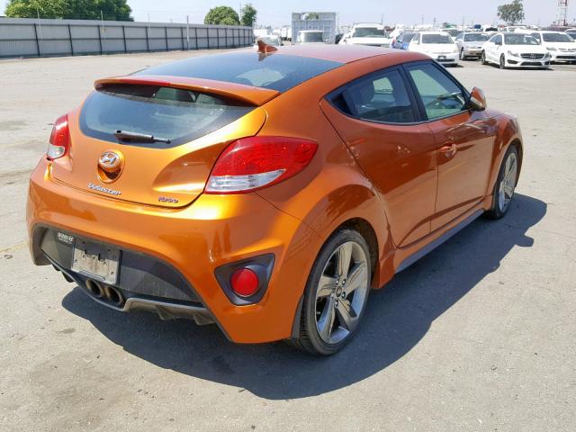 KMHTC6AE6DU152280 - 2013 HYUNDAI VELOSTER T ORANGE photo 4