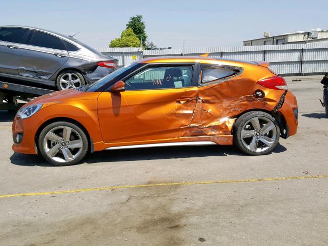 KMHTC6AE6DU152280 - 2013 HYUNDAI VELOSTER T ORANGE photo 9