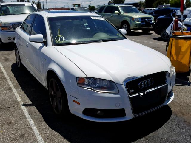 WAUAH78E28A014278 - 2008 AUDI A4 3.2 WHITE photo 1