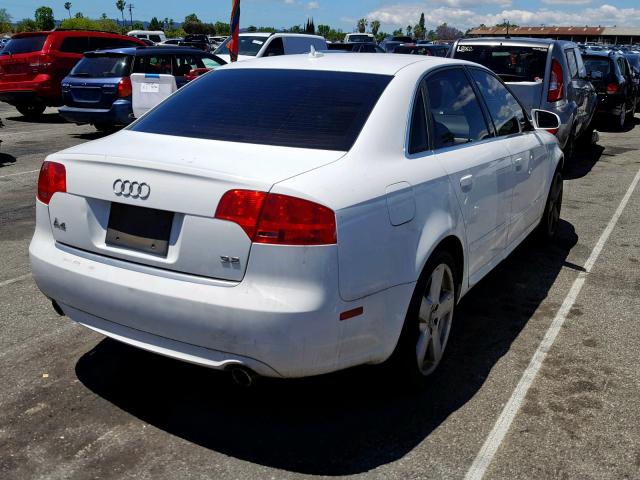 WAUAH78E28A014278 - 2008 AUDI A4 3.2 WHITE photo 4