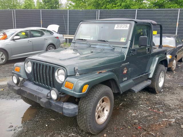 1J4FA59S22P704505 - 2002 JEEP WRANGLER / GREEN photo 2