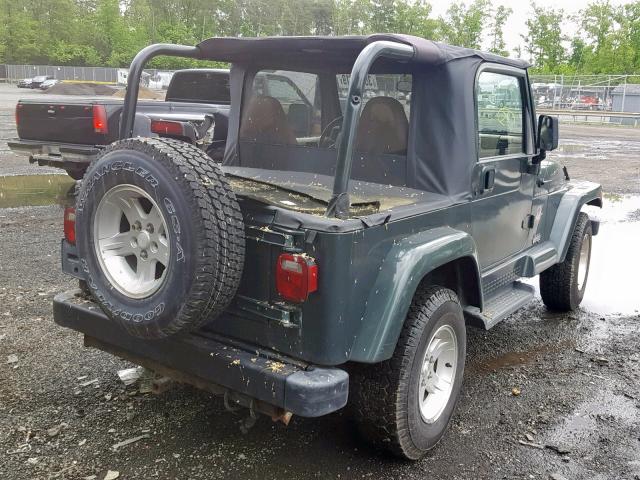 1J4FA59S22P704505 - 2002 JEEP WRANGLER / GREEN photo 4