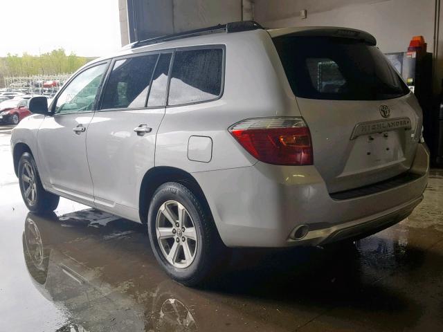 5TDKK3EHXAS013596 - 2010 TOYOTA HIGHLANDER SILVER photo 3