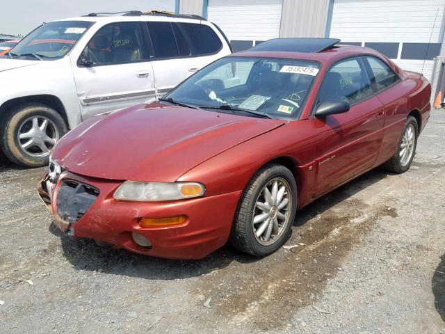 4C3AU52N8WE129410 - 1998 CHRYSLER SEBRING LX RED photo 2