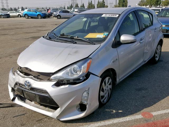 JTDKDTB38F1095268 - 2015 TOYOTA PRIUS C SILVER photo 2