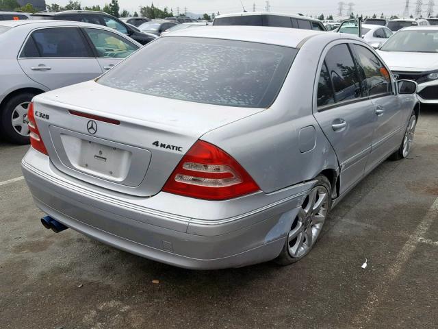 WDBRF84J13F383700 - 2003 MERCEDES-BENZ C 320 4MAT SILVER photo 4