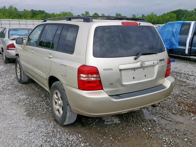 JTEGF21A630113189 - 2003 TOYOTA HIGHLANDER BEIGE photo 3