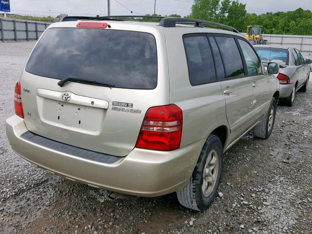 JTEGF21A630113189 - 2003 TOYOTA HIGHLANDER BEIGE photo 4