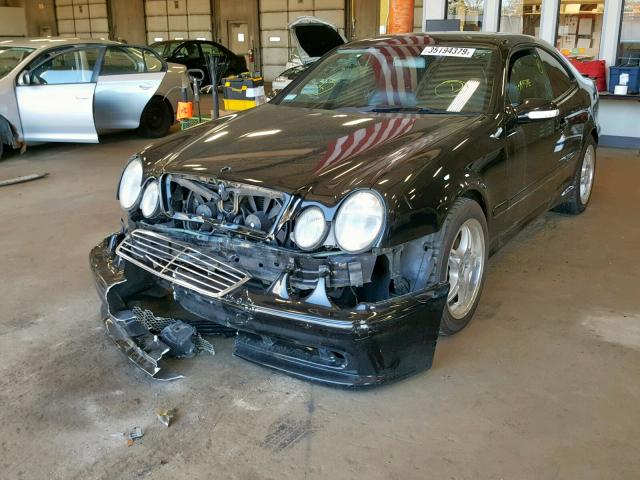 WDBLJ74G22T107710 - 2002 MERCEDES-BENZ CLK 55 AMG BLACK photo 2