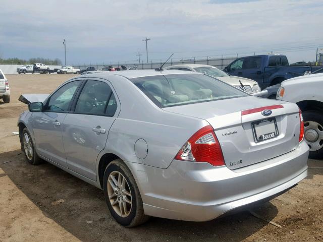 3FAHP0GA0AR361927 - 2010 FORD FUSION S SILVER photo 3