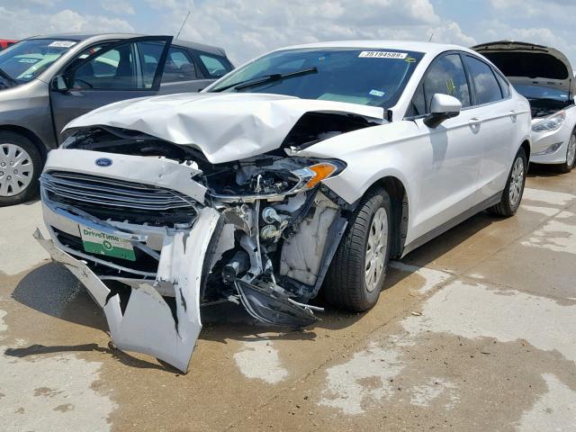 3FA6P0G71ER359394 - 2014 FORD FUSION S WHITE photo 2