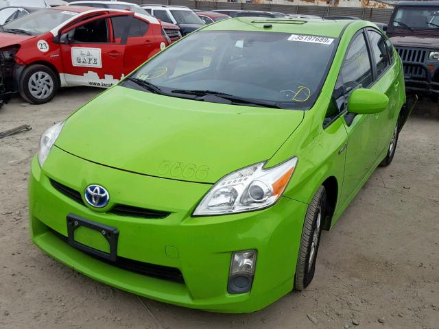 JTDKN3DU9A0208677 - 2010 TOYOTA PRIUS GREEN photo 2