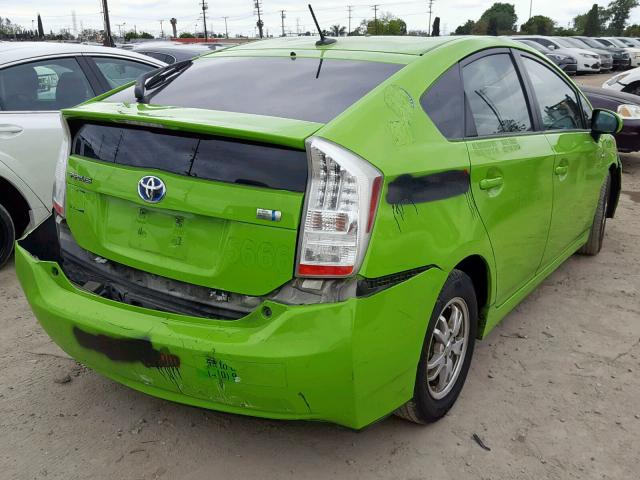 JTDKN3DU9A0208677 - 2010 TOYOTA PRIUS GREEN photo 4