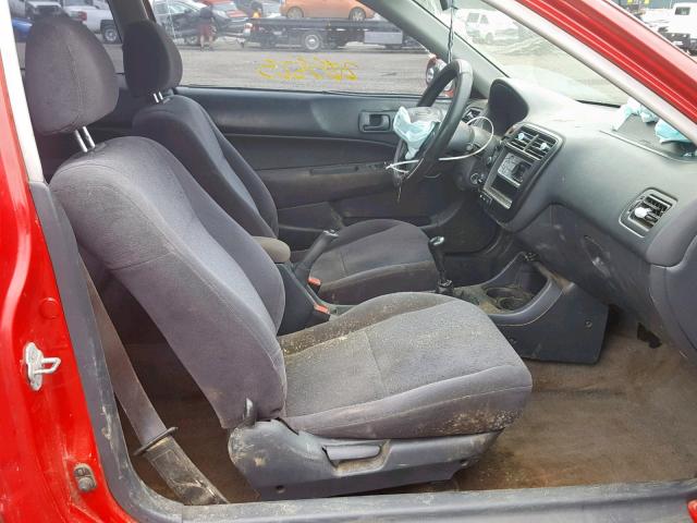 1HGEJ712XYL053425 - 2000 HONDA CIVIC HX RED photo 5