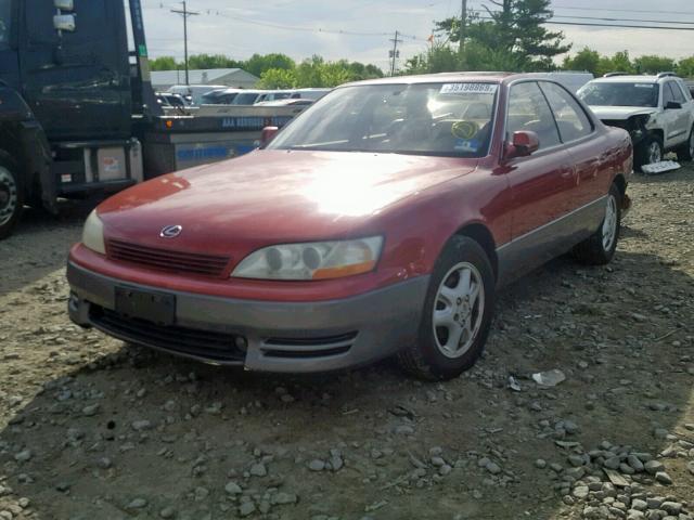 JT8VK13T3N0024147 - 1992 LEXUS ES 300 RED photo 2