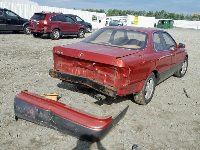 JT8VK13T3N0024147 - 1992 LEXUS ES 300 RED photo 4