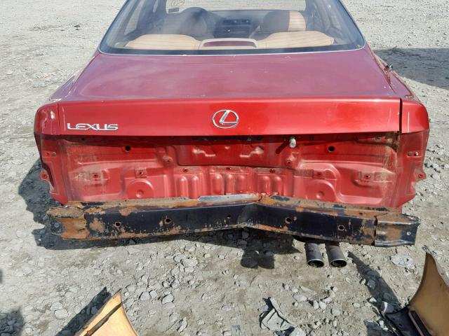 JT8VK13T3N0024147 - 1992 LEXUS ES 300 RED photo 9