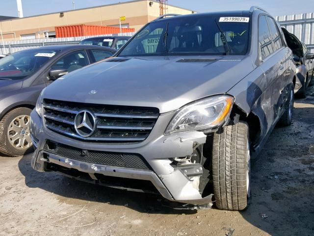 4JGDA2EB3FA548688 - 2015 MERCEDES-BENZ ML 350 BLU GRAY photo 2