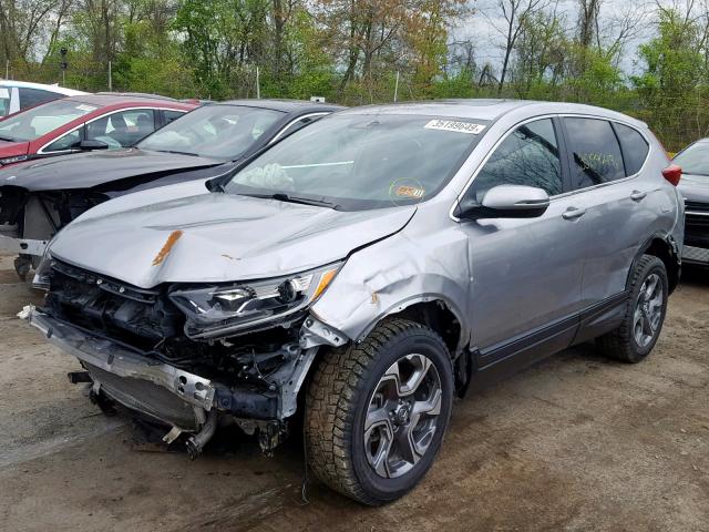 2HKRW2H85JH600304 - 2018 HONDA CR-V EXL SILVER photo 2