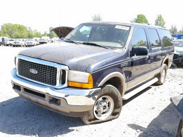 1FMNU43S8YED77815 - 2000 FORD EXCURSION BLUE photo 2