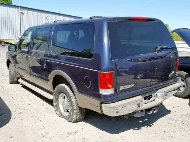 1FMNU43S8YED77815 - 2000 FORD EXCURSION BLUE photo 3