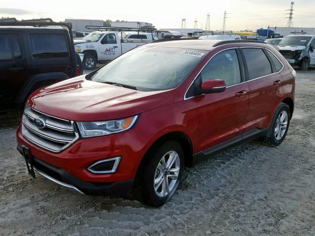 2FMPK3J91GBC24647 - 2016 FORD EDGE SEL RED photo 2